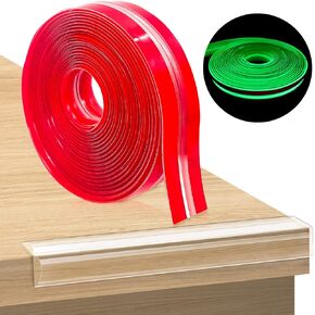 واقيات الحواف المتوهجة في الظلام، مقاومة للأطفال، شريط حماية حافة الأثاث من السيليكون الشفاف بطول 20 قدمًا للجدار والزاوية والمدفأة وحافة المكتب والخزائن والأدراج. حماية سلامة الطفل (0.78 بوصة) in Kuwait