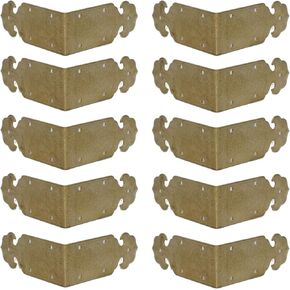 10pcs Chinese Antique Copper Edge, Table Guards Right Angle Wooden Jewelry Box Photo Frame Accessories Copper Corner Pieces, Brass Color