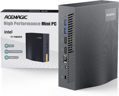 ACEMAGIC Mini PC i7-11800H(8C/16T, up to 4.6 GHz) Windows 11, 16GB DDR4 512G NvMe SSD Mini Computers, Mini Desktop Computer Support 4K UHD Triple Display/WiFi 6/BT5.2 for Business/HTPC Small PC in Saudi Arabia