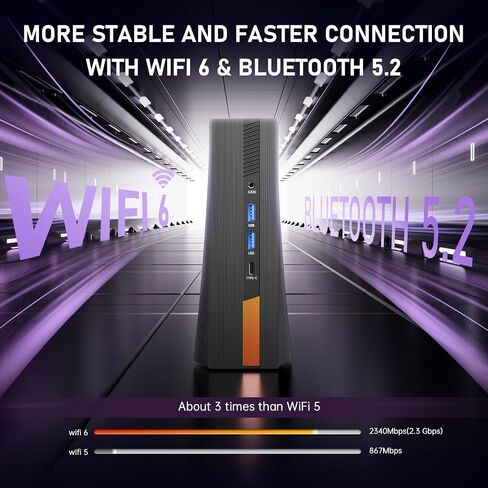 ACEMAGIC Mini PC i7-11800H(8C/16T, up to 4.6 GHz) Windows 11, 16GB DDR4 512G NvMe SSD Mini Computers, Mini Desktop Computer Support 4K UHD Triple Display/WiFi 6/BT5.2 for Business/HTPC Small PC in Saudi Arabia