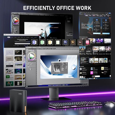 ACEMAGIC Mini PC i7-11800H(8C/16T, up to 4.6 GHz) Windows 11, 16GB DDR4 512G NvMe SSD Mini Computers, Mini Desktop Computer Support 4K UHD Triple Display/WiFi 6/BT5.2 for Business/HTPC Small PC in Saudi Arabia