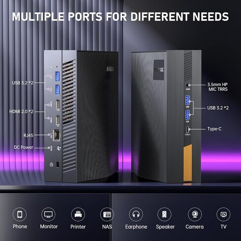 ACEMAGIC Mini PC i7-11800H(8C/16T, up to 4.6 GHz) Windows 11, 16GB DDR4 512G NvMe SSD Mini Computers, Mini Desktop Computer Support 4K UHD Triple Display/WiFi 6/BT5.2 for Business/HTPC Small PC in Saudi Arabia