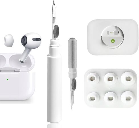 3 in 1 Cleaner Kit with 3 Pairs Ear Tip Replacement for AirPods Pro 2nd/1st Generation，Silicone Ear Tips with Noise Reduction Hole Compatible with Airpod Pro (S/M/L) in Saudi Arabia