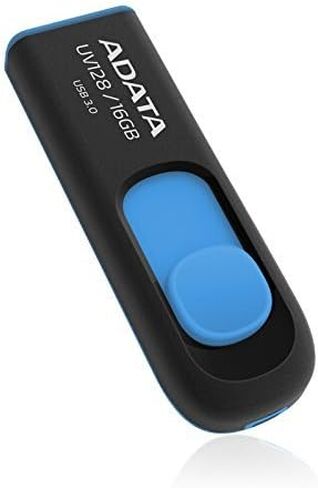ADATA UV128 64GB USB 3.0 Retractable Capless Flash Drive, Blue (AUV128-64G-RBE) in Saudi Arabia