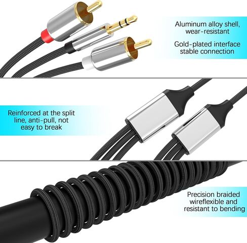 محول صوت كابل Lightning إلى RCA (2 متر)، كابل RCA إلى 3.5 مم، كابل صوت USB C إلى 2 RCA، (كابل صوت 6 في 1) لمضخم الطاقة والسيارة والمسرح المنزلي ومكبر الصوت والمزيد (متوافق مع Lightning) in Saudi Arabia
