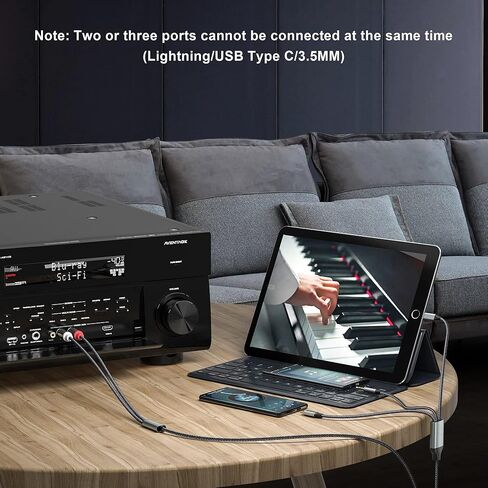 محول صوت كابل Lightning إلى RCA (2 متر)، كابل RCA إلى 3.5 مم، كابل صوت USB C إلى 2 RCA، (كابل صوت 6 في 1) لمضخم الطاقة والسيارة والمسرح المنزلي ومكبر الصوت والمزيد (متوافق مع Lightning) in Saudi Arabia