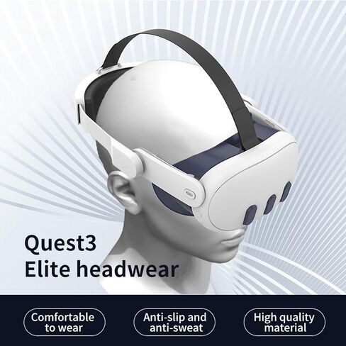 حزام الرأس المطور من ThxYour لـ Meta Quest 3، حزام Elite لملحقات سماعات الرأس Oculus Quest 3 VR، عصابة رأس مريحة، أغطية رأس VR خفيفة الوزن، تقلل ضغط الوجه in Kuwait