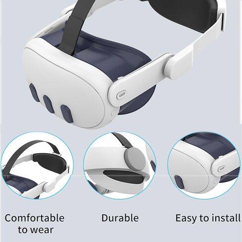 حزام الرأس المطور من ThxYour لـ Meta Quest 3، حزام Elite لملحقات سماعات الرأس Oculus Quest 3 VR، عصابة رأس مريحة، أغطية رأس VR خفيفة الوزن، تقلل ضغط الوجه in Kuwait