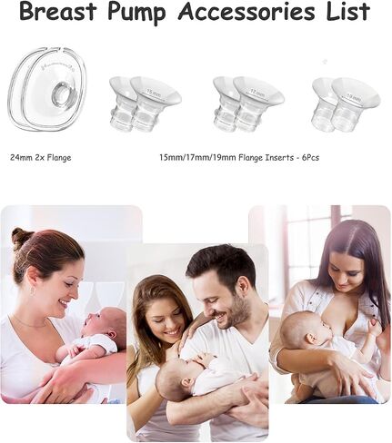 Flange Inserts 15/17/19mm 6PCS, 24mm Flange 2PCS Compatible with Model S32 Wearable Breast Pump Replacement Parts/Accessories in Saudi Arabia