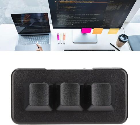 لوحة مفاتيح، 3 مفاتيح لوحة مفاتيح RGB بإضاءة خلفية USB، لوحة مفاتيح ميكانيكية صغيرة قابلة للبرمجة، لوحة مفاتيح ماكرو للتوصيل والتشغيل للكمبيوتر DI (أسود) in Saudi Arabia