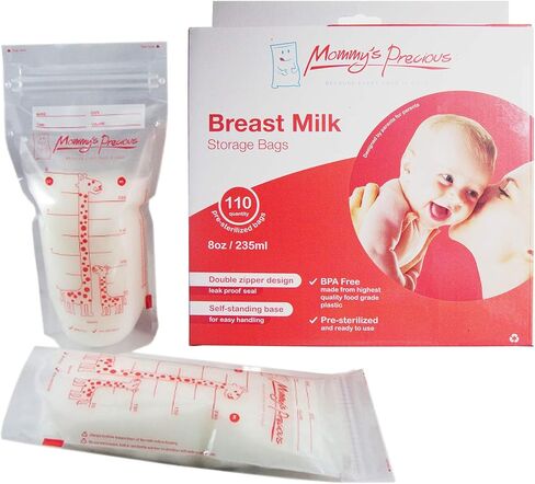 110 Count Breastmilk Storage Bags 8 Oz 235 ml Breastfeeding Freezer Storage Container Bags for Breast Milk comes Pre Sterilized & BPA Free with Accurate Measurements & Leak Proof. Buy Now! in Saudi Arabia