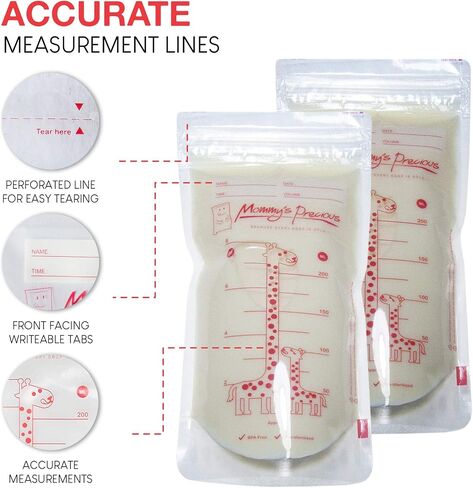 110 Count Breastmilk Storage Bags 8 Oz 235 ml Breastfeeding Freezer Storage Container Bags for Breast Milk comes Pre Sterilized & BPA Free with Accurate Measurements & Leak Proof. Buy Now! in Saudi Arabia