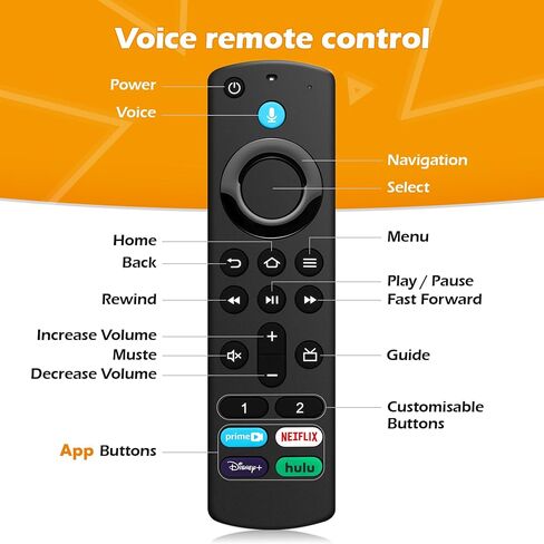 جهاز تحكم عن بعد صوتي بديل لأجهزة التلفاز الذكية Fire AMZ Cube/TV Stick/TV Stick (4K، 4K Max)، TV Stick Lite، الجيل الثالث من التلفزيون الذكي، لجميع أجهزة التلفاز الذكية Insignia/Toshiba/Pioneer Voice in Saudi Arabia