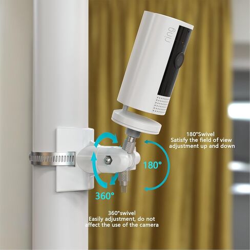 No-Drill Outdoor Security Camera Pole Mount, Fits 1.96-7.87 Inch Pipes, Universally Sturdy Indoor Cam Pole Mounting Bracket for Ring Cam and More, Black in Saudi Arabia
