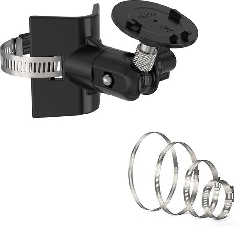 No-Drill Outdoor Security Camera Pole Mount, Fits 1.96-7.87 Inch Pipes, Universally Sturdy Indoor Cam Pole Mounting Bracket for Ring Cam and More, Black in Saudi Arabia