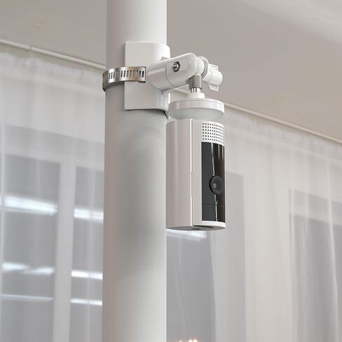 No-Drill Outdoor Security Camera Pole Mount, Fits 1.96-7.87 Inch Pipes, Universally Sturdy Indoor Cam Pole Mounting Bracket for Ring Cam and More, Black in Saudi Arabia