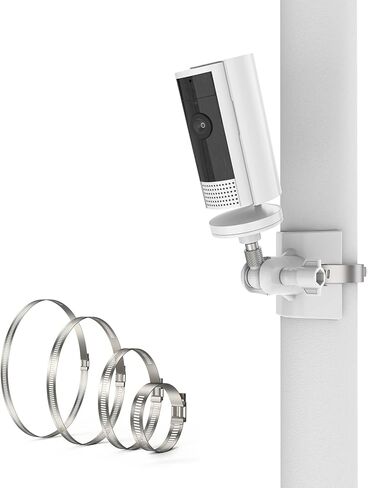 No-Drill Outdoor Security Camera Pole Mount, Fits 1.96-7.87 Inch Pipes, Universally Sturdy Indoor Cam Pole Mounting Bracket for Ring Cam and More, Black in Saudi Arabia
