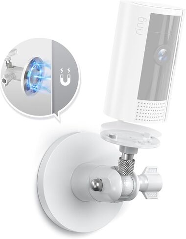 Camera Wall Mount - Pole Mount Magnet Bracket for 1/4-Inch Attachment Point Cameras Compatible with Ring Indoor Cam (2nd Gen) Ring and More (White) in Saudi Arabia
