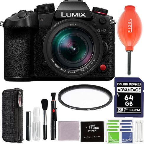 Panasonic Lumix GH7 Mirrorless Camera with 12-60mm f/2.8-4 Lens and Advanced Accessory and Travel Bundle | DC-GH7LK | Extended 3 Years Panasonic Warranty in Saudi Arabia