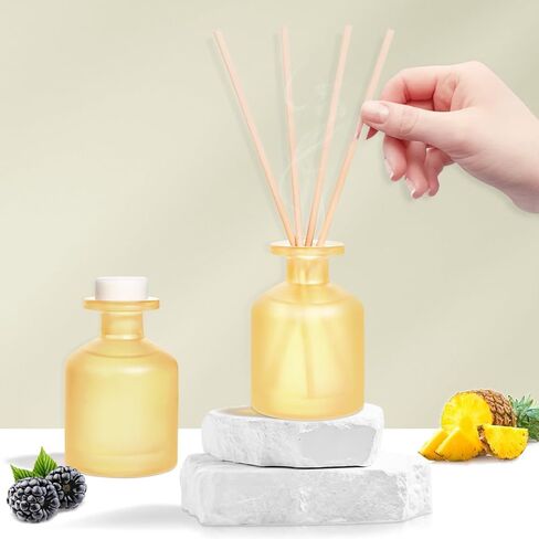 موزع روائح القصب من YISOWUH - الكتان النظيف وزنبق الياسمين 3.38 أونصة (100 مل) مجموعة مكونة من عبوتين من موزع روائح الزيوت العطرية مع 8 أعواد، عطر طويل الأمد للمنزل والحمام وغرفة النوم والغرفة والديكور والهدايا in Kuwait