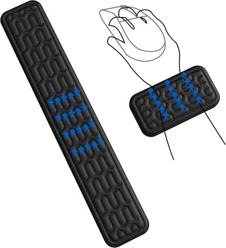 Keyboard Wrist Rest Pad, Gel Memory Foam Wrist Rest Set for Keyboard and Mouse, Easy Typing and Pain Relief, Non-Slip Keyboard Pad for Computer, Laptop, Home&Office(Black） in Saudi Arabia