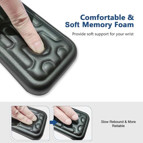 Keyboard Wrist Rest Pad, Gel Memory Foam Wrist Rest Set for Keyboard and Mouse, Easy Typing and Pain Relief, Non-Slip Keyboard Pad for Computer, Laptop, Home&Office(Black） in Saudi Arabia