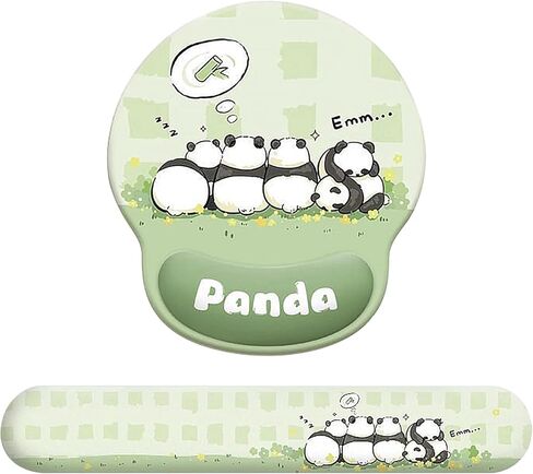 مسند المعصم باندا للوحة المفاتيح قطعتين، مسند راحة اليد للوحة المفاتيح من إسفنج الذاكرة عالي الكثافة، مسند مريح للوحة المفاتيح لدعم المعصم لتخفيف الألم، دعم مسند لوحة الماوس للكمبيوتر المحمول والمنزل والمكتب ماك in Kuwait