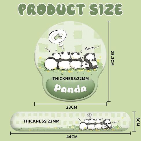 مسند المعصم باندا للوحة المفاتيح قطعتين، مسند راحة اليد للوحة المفاتيح من إسفنج الذاكرة عالي الكثافة، مسند مريح للوحة المفاتيح لدعم المعصم لتخفيف الألم، دعم مسند لوحة الماوس للكمبيوتر المحمول والمنزل والمكتب ماك in Kuwait