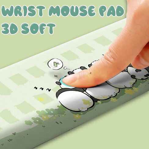 مسند المعصم باندا للوحة المفاتيح قطعتين، مسند راحة اليد للوحة المفاتيح من إسفنج الذاكرة عالي الكثافة، مسند مريح للوحة المفاتيح لدعم المعصم لتخفيف الألم، دعم مسند لوحة الماوس للكمبيوتر المحمول والمنزل والمكتب ماك in Kuwait