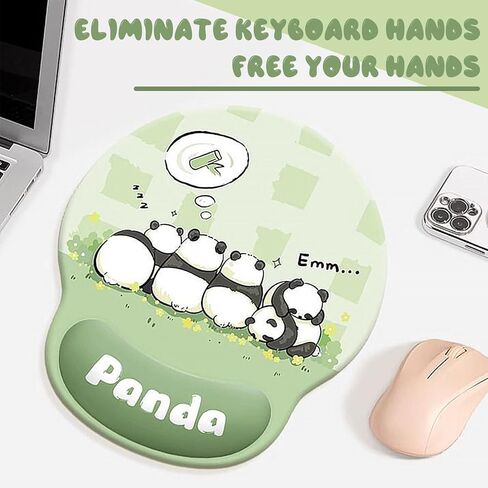 مسند المعصم باندا للوحة المفاتيح قطعتين، مسند راحة اليد للوحة المفاتيح من إسفنج الذاكرة عالي الكثافة، مسند مريح للوحة المفاتيح لدعم المعصم لتخفيف الألم، دعم مسند لوحة الماوس للكمبيوتر المحمول والمنزل والمكتب ماك in Kuwait