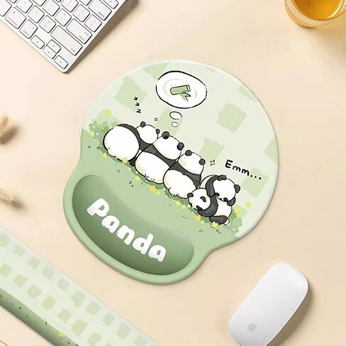 مسند المعصم باندا للوحة المفاتيح قطعتين، مسند راحة اليد للوحة المفاتيح من إسفنج الذاكرة عالي الكثافة، مسند مريح للوحة المفاتيح لدعم المعصم لتخفيف الألم، دعم مسند لوحة الماوس للكمبيوتر المحمول والمنزل والمكتب ماك in Kuwait