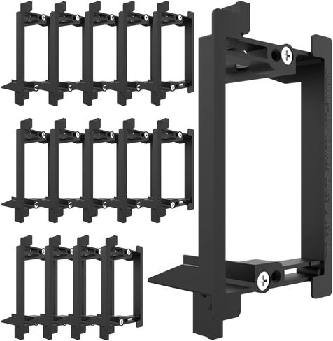 Low Voltage Mounting Bracket 1 Gang for Cable Pass Through Wall Plate, Single Gang Wall Plate Bracket for HDMI, Coaxial, Ethernet, Telephone, Speaker Wire, Black, 10 Pack in Saudi Arabia