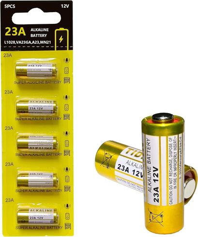 23A 12 Volt Battery A23 Battery- Long Lasting 12 V Battery 5 Pack, 23A 12V Batteries for Doorbells and Remote Control Unit in Kuwait