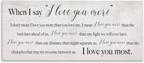 Stupell Industries I Love You Most Sentiments طباعة القصص المصورة، صممها Daphne Polselli لوحة فنية جدارية من القماش، 17x40، بيج in Saudi Arabia