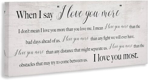 Stupell Industries I Love You Most Sentiments طباعة القصص المصورة، صممها Daphne Polselli لوحة فنية جدارية من القماش، 17x40، بيج in Saudi Arabia