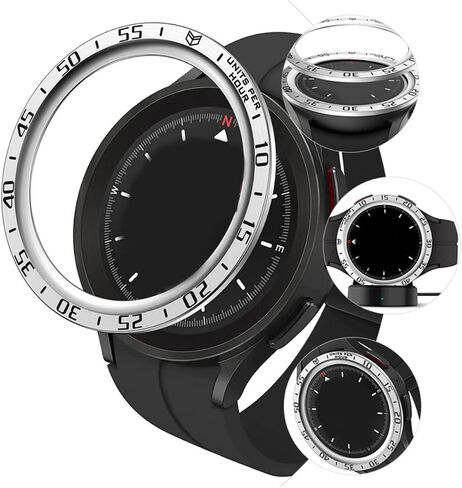 Galaxy Bezel 4 Classic Case Watch 4 Classic 46mm Band Edge Trim Metal Bezel Circle Bezel استبدال حافظة الساعة لوازم حزام الساعة إطار مزخرف من الفولاذ المقاوم للصدأ حلقة Pro in Saudi Arabia