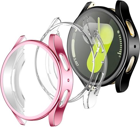 GEAK 3 Pack Cover Compatible with Samsung Galaxy Watch 7 Case 40mm, Soft HD High Sensitivity Screen Protector with TPU All Around Anti-Fall Bumper for Galaxy Watch 7 40mm Smart Watch Women Men in Kuwait