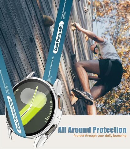 Seltureone 2 Pack for Samsung Galaxy Watch 7 44mm حافظة حماية الشاشة، PC صلب [مضاد للخدش] [مضاد للغبار] حافظة حماية شاملة 360 درجة لساعة Samsung Galaxy Watch 7 44mm - شفاف in Kuwait