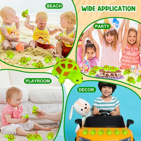 25PCS Mini Rubber Turtle Green Floating Squeaky Turtle Bath Toy for Bath | Cute Screaming Sound Rubber Bulk for Bath, Shower Swimming Pool Birthday Beach Decor in Saudi Arabia