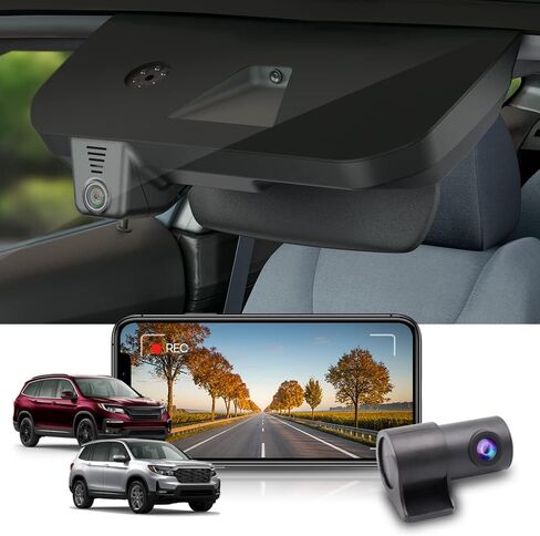 كاميرا Fitcamx 4K مزدوجة داش تتكيف مع Honda Pilot 2016-2022 & Passport 2019-2023 Touring EX LX Elite Sport EXL (DZ-0337)، مظهر OEM، أمامي 2160P + خلفي 1080P فيديو، WiFi&APP، مستشعر G لتسجيل الحلقات، 128 جيجابايت in Saudi Arabia