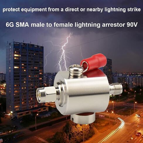 SMA Lightning Arrestor SMA Surge Protector with SMA Female to SMA Female Bulkhead Connector 0-6GHz with Replaceable Gas Tube Element 90V in Saudi Arabia