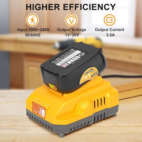 Genuine Capacity 20V Max Battery Replacement for Dewalt Battery 5.0Ah and DCB112 Charger - OEM Equivalent Capacity, Compatible with 12-20V Battery and All 20V Dewalt Cordless Tools in Saudi Arabia