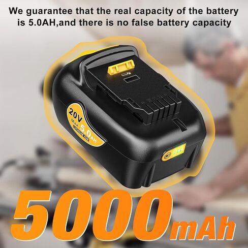 Genuine Capacity 20V Max Battery Replacement for Dewalt Battery 5.0Ah and DCB112 Charger - OEM Equivalent Capacity, Compatible with 12-20V Battery and All 20V Dewalt Cordless Tools in Saudi Arabia