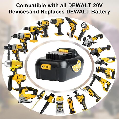 Genuine Capacity 20V Max Battery Replacement for Dewalt Battery 5.0Ah and DCB112 Charger - OEM Equivalent Capacity, Compatible with 12-20V Battery and All 20V Dewalt Cordless Tools in Saudi Arabia