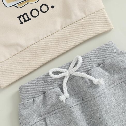 WZTYYDS Toddler Baby Boy Clothes Fall 6 12 18 24 Months Cow Print Long Sleeve Sweatshirts Tops Pants Set Winter 2PCS Outfit in Saudi Arabia