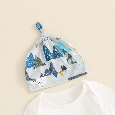 Thorn Tree Newborn Baby Boys Clothes Funny Printed Romper Elastic Waist Pants Baby Cap Fall Winter Infant Outfits in Saudi Arabia