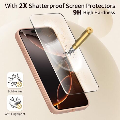 حافظة FlyReal مصممة لهاتف iPhone 16 Pro، متوافقة مع Magsafe، رفيعة غير لامعة مطورة [حماية كاملة للكاميرا] [حماية من الدرجة العسكرية 15FT] مع واقيين للشاشة، 2024 - أسود in Kuwait