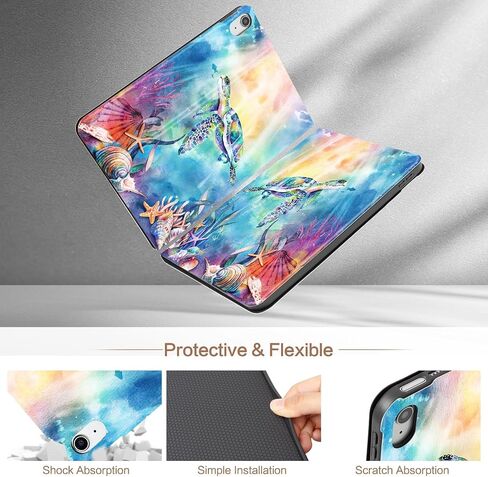 حافظة Lokigo iPad الجيل العاشر 2022، حافظة iPad الجيل العاشر، حافظة iPad 10.9، حافظة iPad 10.9 بوصة، حافظة حماية متعددة الزوايا لجهاز iPad الجيل العاشر، سلحفاة in Kuwait