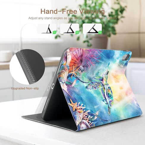 حافظة Lokigo iPad الجيل العاشر 2022، حافظة iPad الجيل العاشر، حافظة iPad 10.9، حافظة iPad 10.9 بوصة، حافظة حماية متعددة الزوايا لجهاز iPad الجيل العاشر، سلحفاة in Kuwait