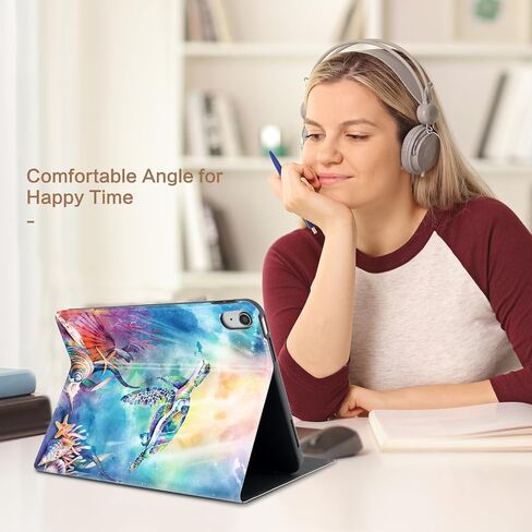 حافظة Lokigo iPad الجيل العاشر 2022، حافظة iPad الجيل العاشر، حافظة iPad 10.9، حافظة iPad 10.9 بوصة، حافظة حماية متعددة الزوايا لجهاز iPad الجيل العاشر، سلحفاة in Kuwait